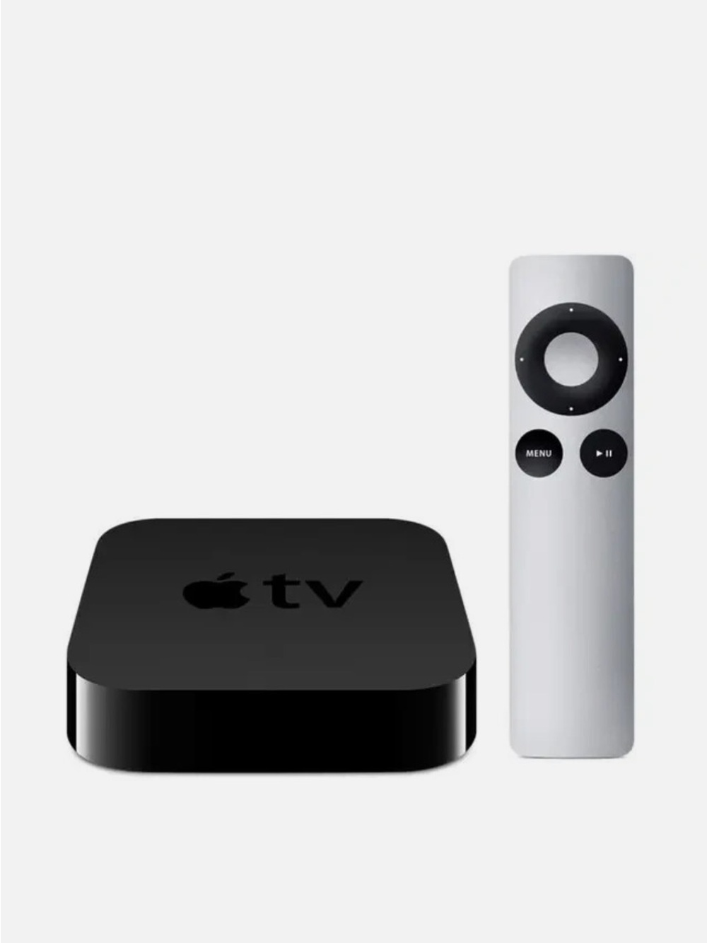 Apple TV Streaming Box with Silver Remote - Black